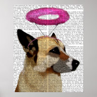 German Shepherd With Pink Halo