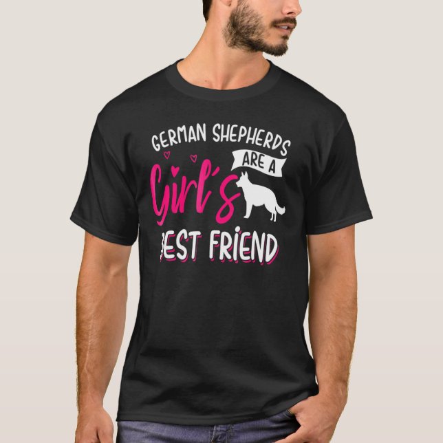 German Shepherds Are A Girls Best Friend For Women T Shirt (Framsida)