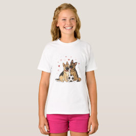 German Shepherds with Soccer Ball for Valentine's  T Shirt