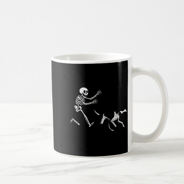 German Shorthaired Inter Running Skeleton Hallowee Kaffemugg (Höger)