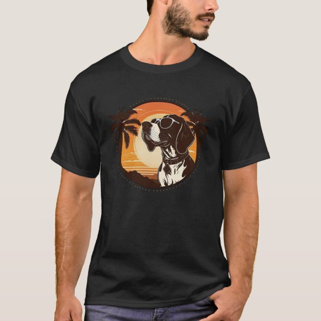 german shorthaired pointer Cute Cool Sunglasses T Shirt (Framsida)