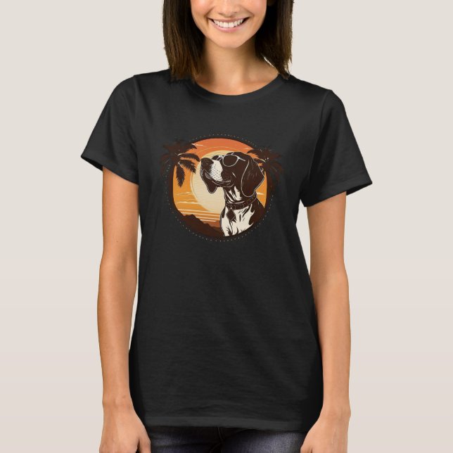 german shorthaired pointer Cute Cool Sunglasses T Shirt (Framsida)