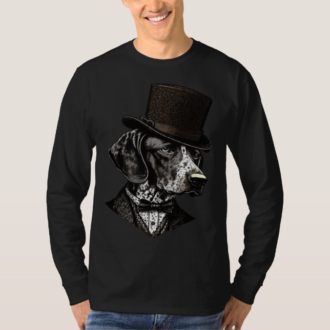 German Shorthaired Pointer Dog Wearing Fancy Top H T Shirt (Framsida)