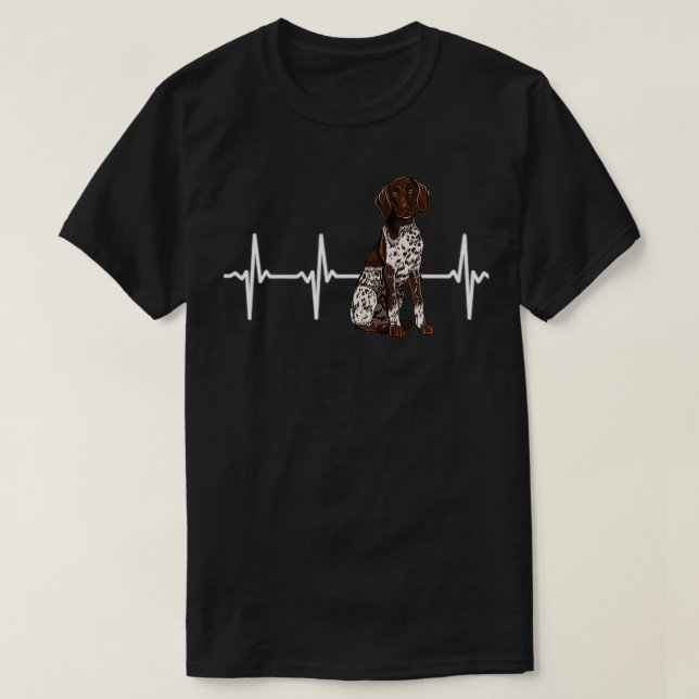 German Shorthaired Pointer Heartbeat Dog Lover  T Shirt (Design framsida)