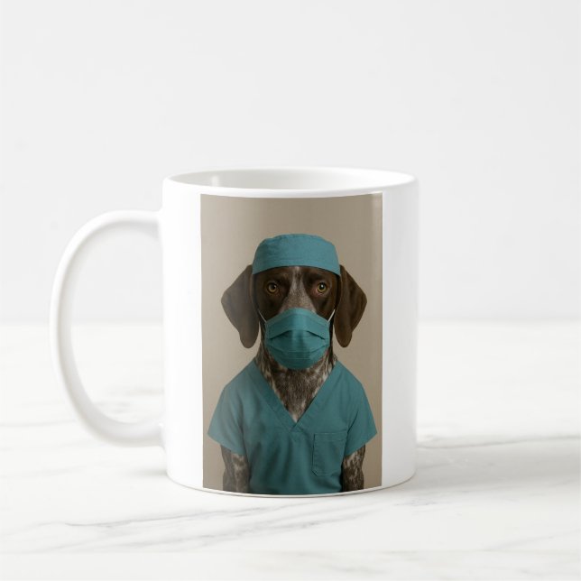 German Shorthaired Pointer in Scrubs Kaffemugg (Vänster)