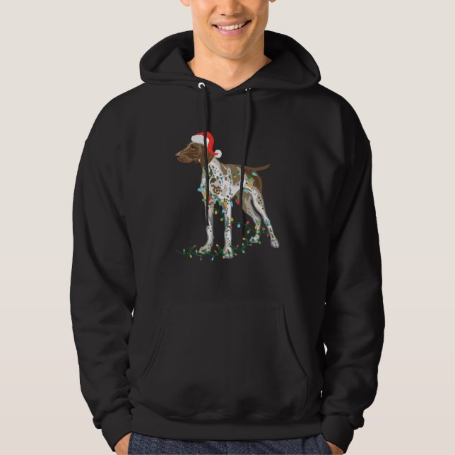 German Shorthaired Pointer Tangled In Christmas Li Hoodie (Framsida)