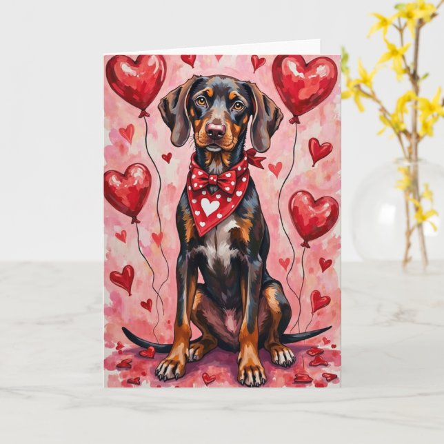 German Shorthaired Pointer Valentine’s Day Kort (Gul blomma)