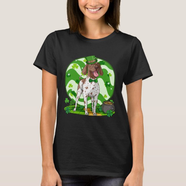 German Shorthaired St Patrick s Day Leprechaun T Shirt (Framsida)