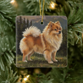 German Spitz Julgransprydnad Keramik
