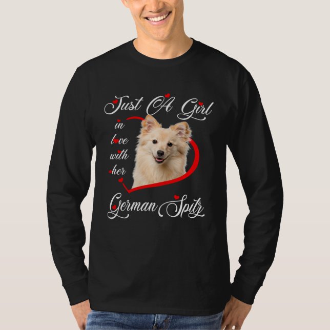 German Spitz Just A Girl In Love With Her  Dogs T Shirt (Framsida)