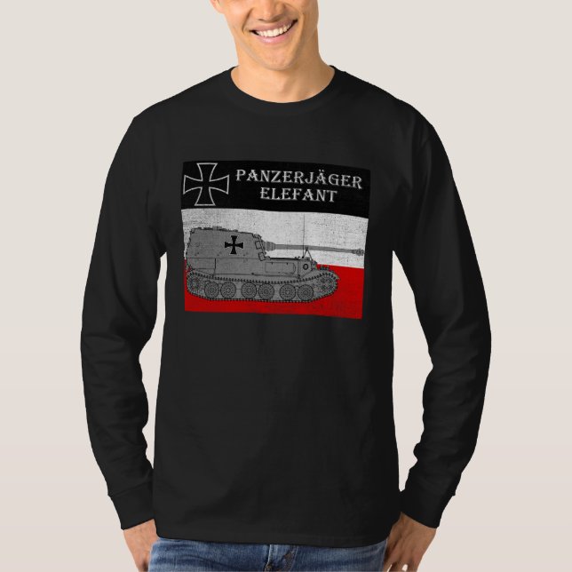 German Tank Destroyer Elefant Panzerjäger Infantry T Shirt (Framsida)