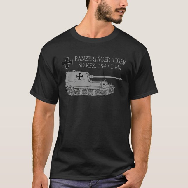 German Tank Destroyer Elefant Panzerjäger Infantry T Shirt (Framsida)