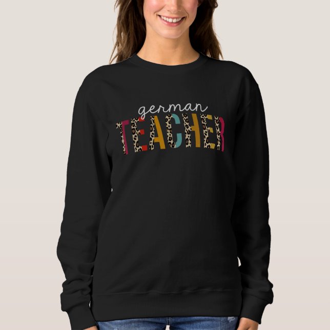 German Teacher Life Leopard Educator Appreciation T Shirt (Framsida)