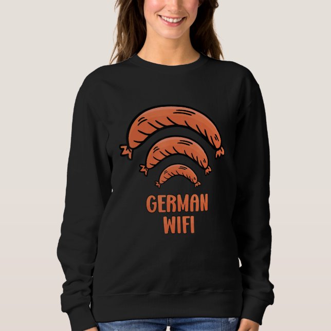 German Wifi Simplified Sausage Wurst T Shirt (Framsida)