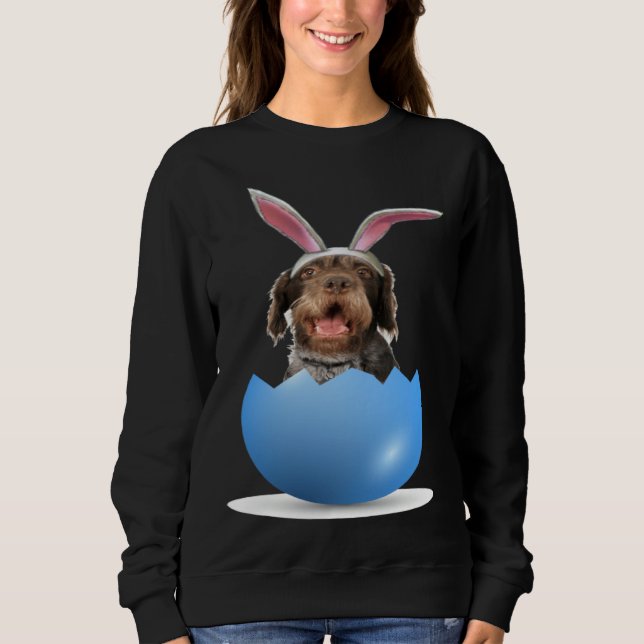 German Wirehaired Pointer Dog Easter Bunny Egg Hun T Shirt (Framsida)