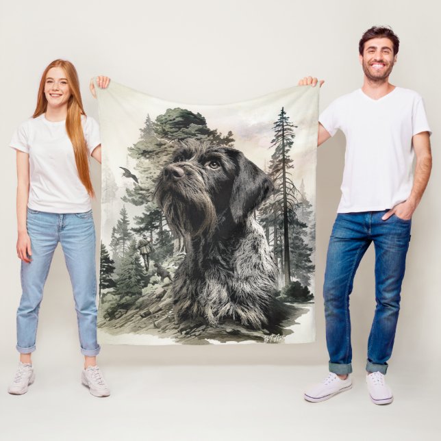 German Wirehaired Pointer Fleecefilt (På plats)