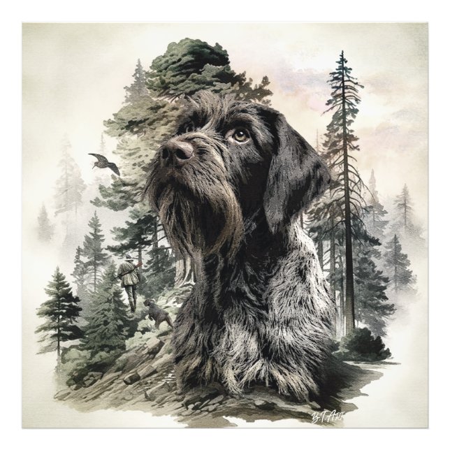 German Wirehaired Pointer Fototryck (Framsidan)