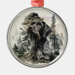 German Wirehaired Pointer Julgransprydnad Metall