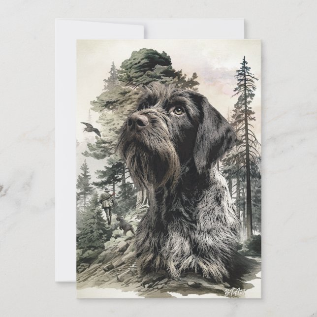 German Wirehaired Pointer Julkort (Framsida)