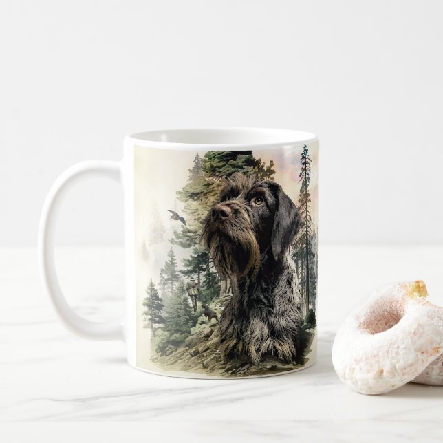 German Wirehaired Pointer Kaffemugg (Med munk)