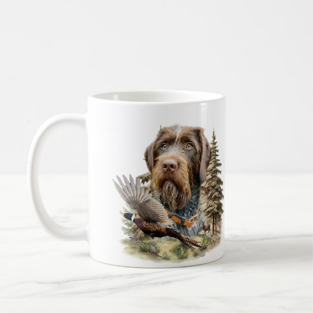 German Wirehaired Pointer Kaffemugg (Vänster)
