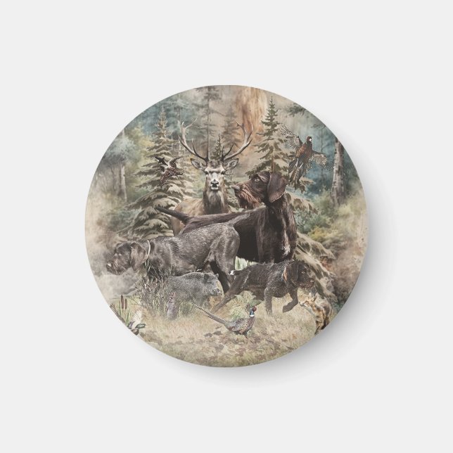 German Wirehaired Pointer Magnet (Framsidan)