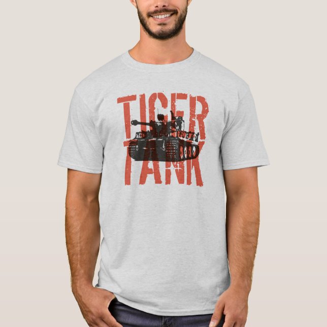 German WW2 Panzer Tiger Tank T Shirt (Framsida)