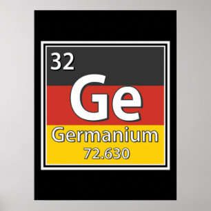 Germanium - Tyskland Flagga German Science Poster