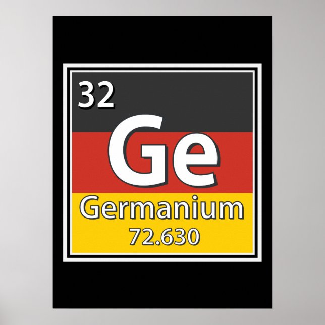 Germanium - Tyskland Flagga German Science Poster (Framsidan)