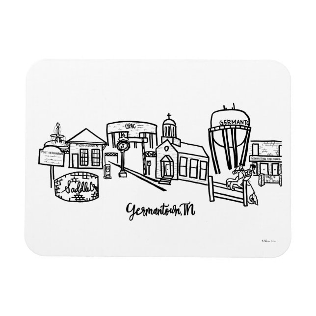 Germantown Skyline Refrigerator Magnet (Horisontell)