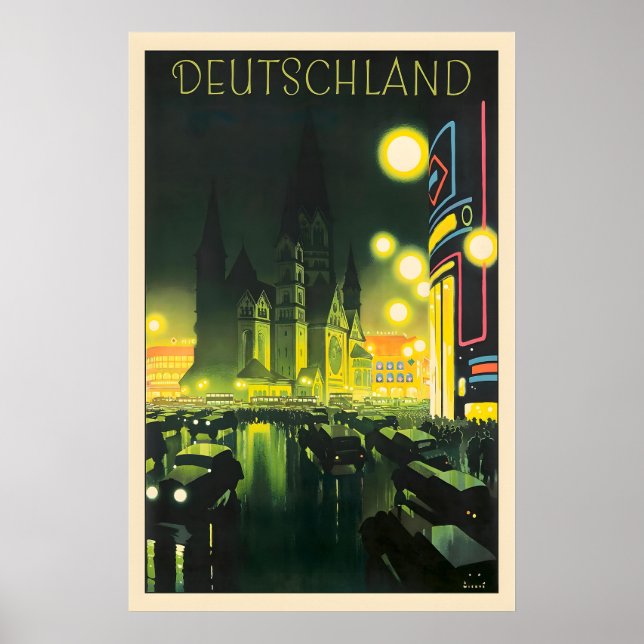 Germany Berlin Vintage Travel Poster (Framsidan)