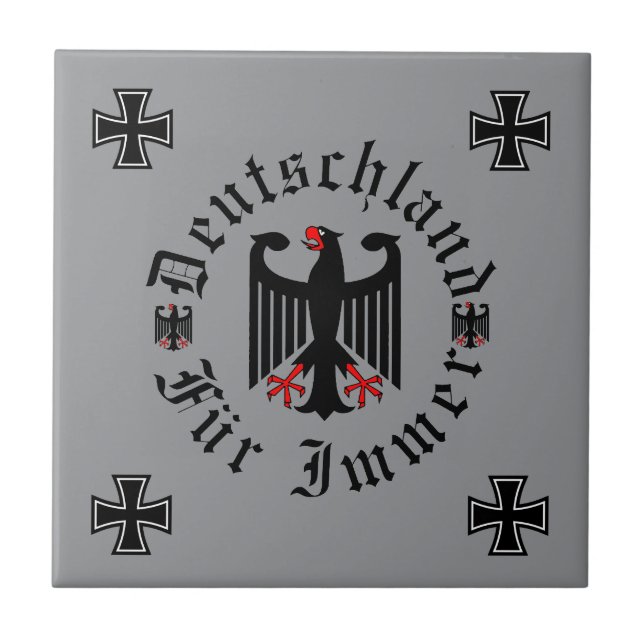 Germany/Deutschland Forever/black eagle/iron cross Kakelplatta (Framsidan)
