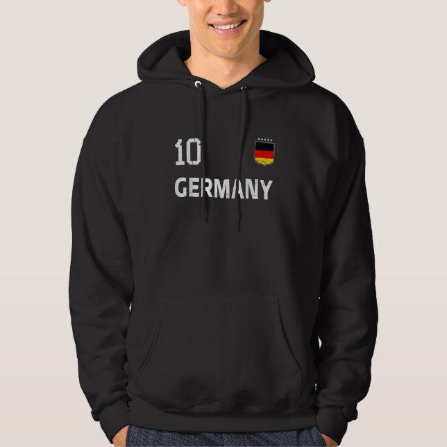 Germany Flag Deutschland Football Soccer Fan Men W Hoodie (Framsida)