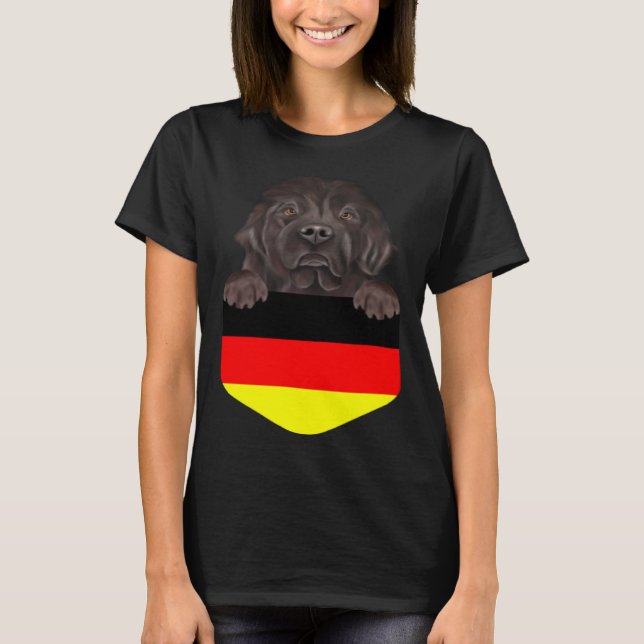 Germany Flag Newfoundland Dog In Pocket T Shirt (Framsida)