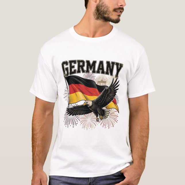 Germany Flag Patriotic Eagle Brandenburg Celebrati T Shirt (Framsida)