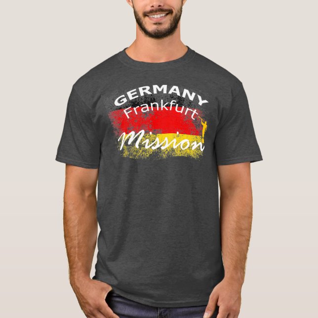 Germany Frankfurt Mormon LDS Mission Missionary T Shirt (Framsida)