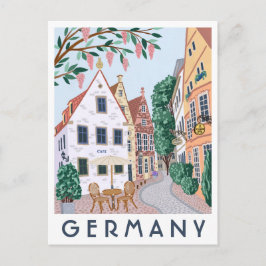 Germany Village Illustrated Travel Postcard  Vykort