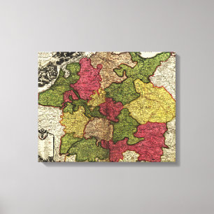 GermanyPanoramic MapGermany Canvastryck