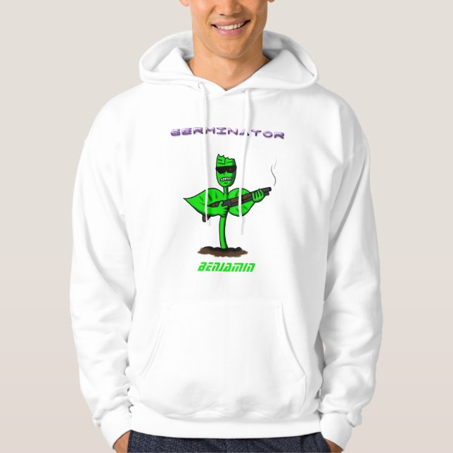 Germinator cyborg-anläggningen - lustig tecknad hoodie (Framsida)