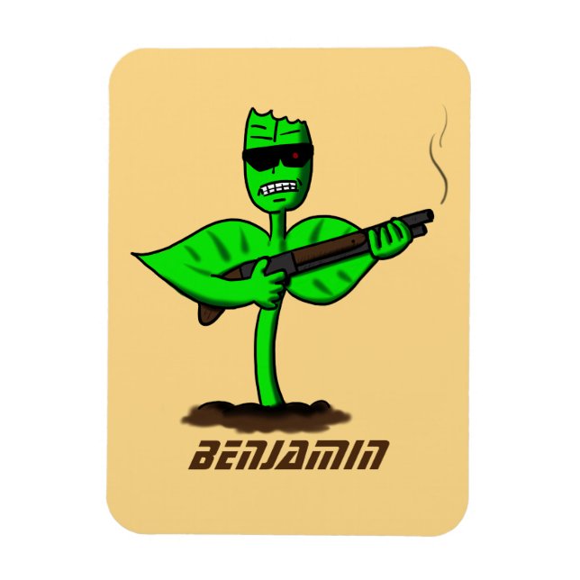 Germinator cyborg-anläggningen - lustig tecknad magnet (Vertikal)