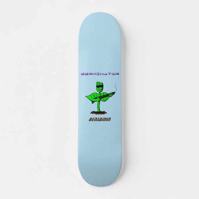 Germinator cyborg-anläggningen - lustig tecknad mini skateboard bräda 18,5 cm (Framsida)