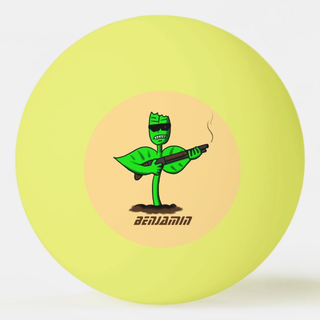 Germinator cyborg-anläggningen - lustig tecknad pingisboll (Framsidan)