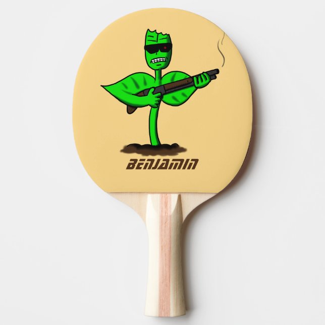 Germinator cyborg-anläggningen - lustig tecknad pingisracket (Framsidan)