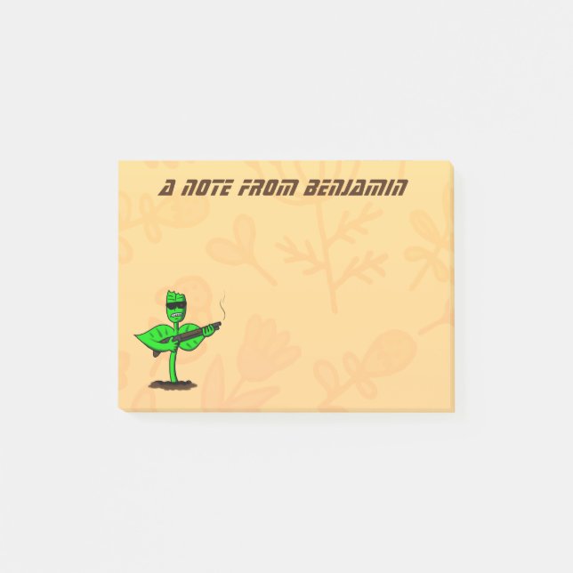 Germinator cyborg-anläggningen - lustig tecknad post-it block (Framsida)