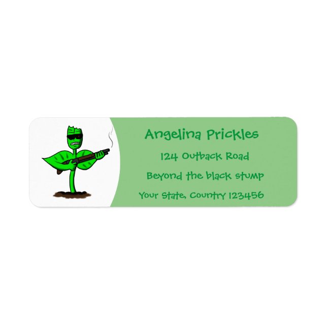 Germinator cyborg-anläggningen - lustig tecknad returadress etikett (Framsidan)