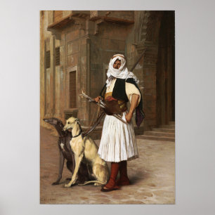 Gérôme - Arnaut with two Whippets Hundar 1867 Poster