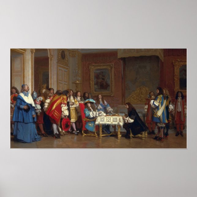 Gérôme - Louis XIV och Moliere Poster (Framsidan)