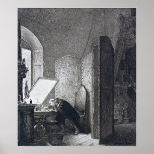 Gérôme - Rembrandt i sin ateljé Poster