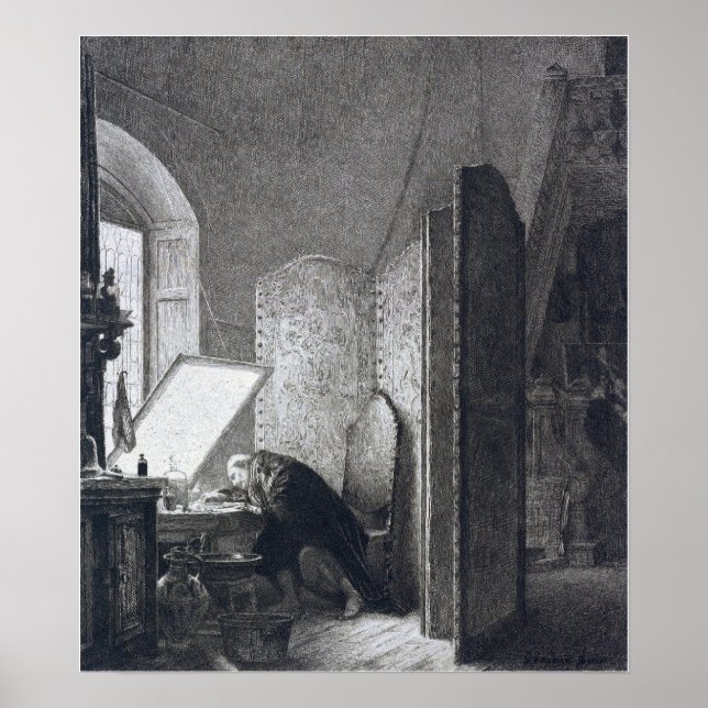 Gérôme - Rembrandt in his Studio Poster (Framsidan)