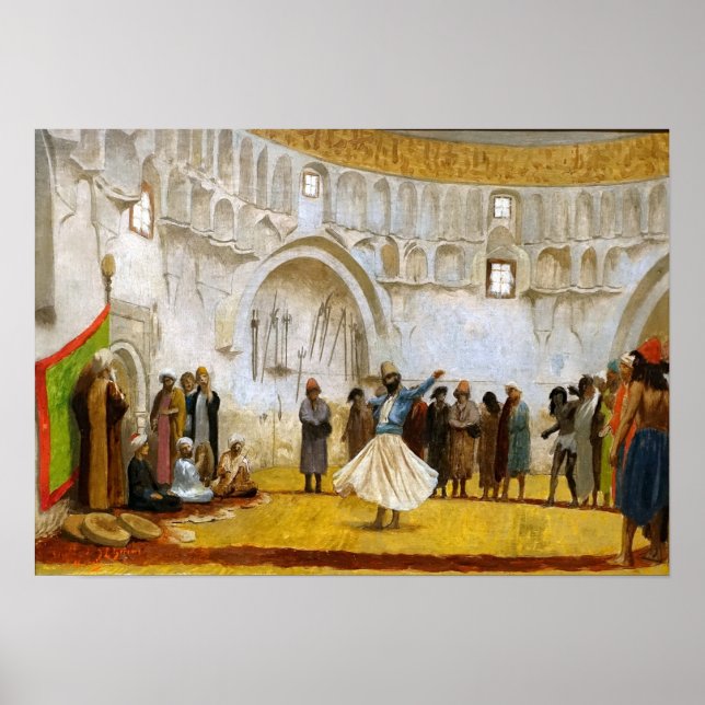 Gérôme - Skiss för de virvlande dervischerna 1889 Poster (Framsidan)